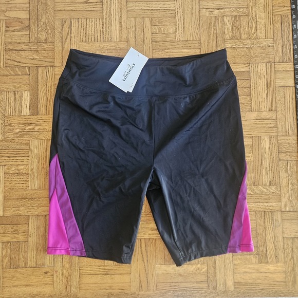 NWT - Swimsuits For All Black/Multicolor Swim Shorts - Women's Size 18 - Picture 1 of 7